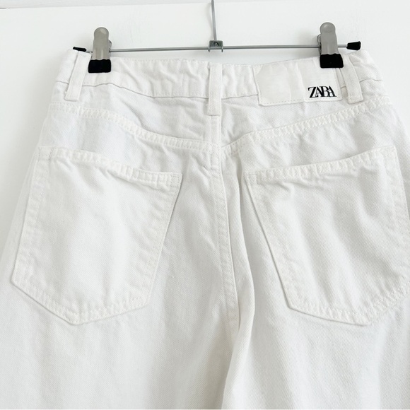 Zara Z1975 Ripped Mom Jeans in White Size US 4 - Picture 6 of 9